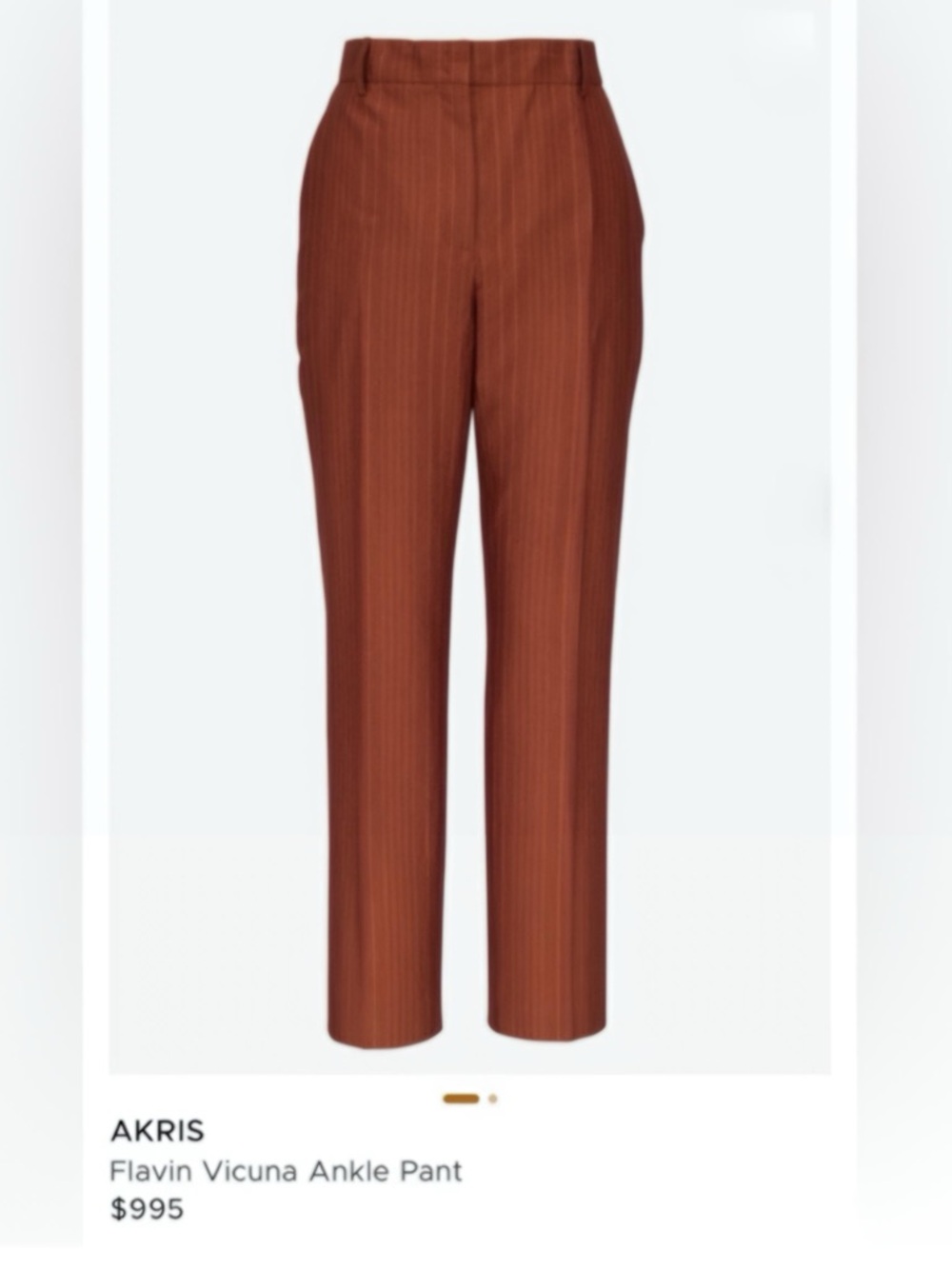 NWT Akris Button-Front Pant — Warm Rust